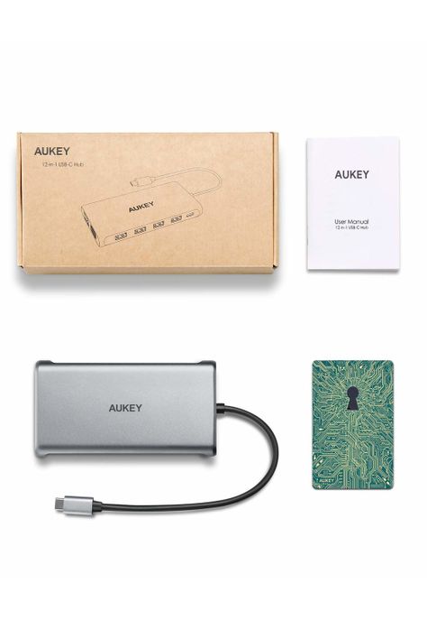 AUKEY HUB 12 en 1 USB-C Gris - CB-C78-1