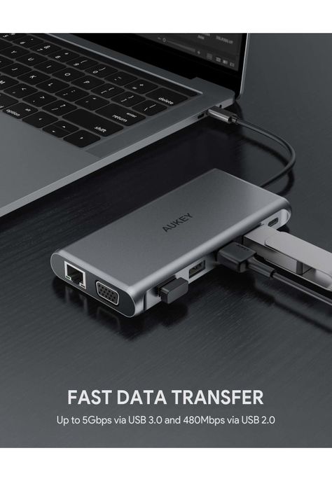AUKEY HUB 12 en 1 USB-C Gris - CB-C78-3