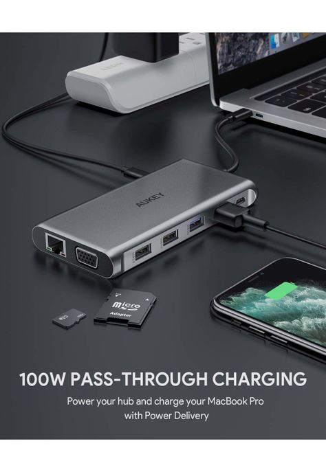 AUKEY HUB 12 en 1 USB-C Gris - CB-C78-6