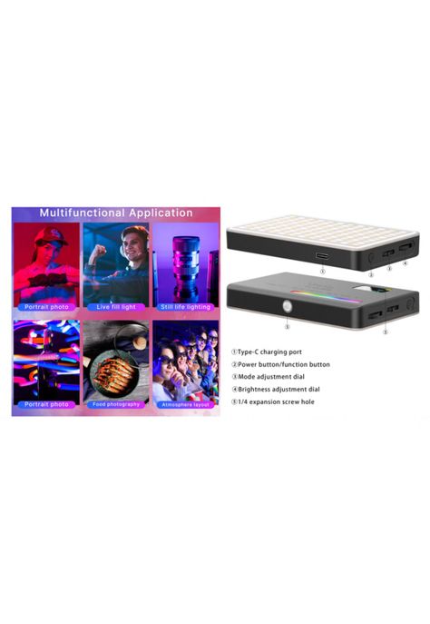 Ulanzi VL120 RGB  Lámpara de Leds Con 20 Efectos Lumínicos-8