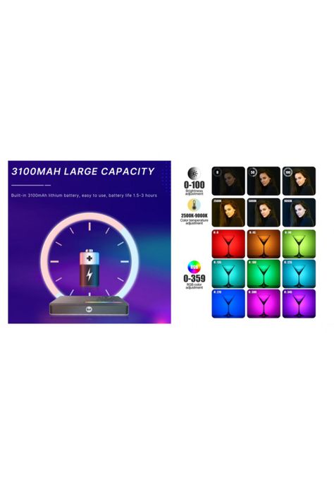 Ulanzi VL120 RGB  Lámpara de Leds Con 20 Efectos Lumínicos-9