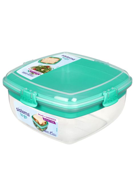Sistema To Go Hermético Ensalada + Sandwich 1.63L Verde-0