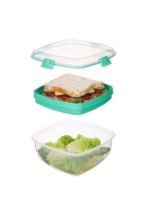 Sistema To Go Hermético Ensalada + Sandwich 1.63L Verde-2