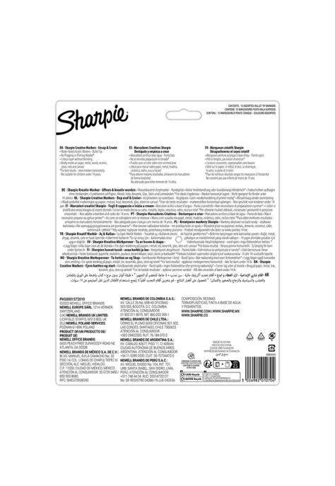 Sharpie Marcadores Acrílico Punta Bala 12 Colores Surtidos-2