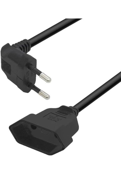 Cable de extensión europeo, enchufe macho  a hembra 90 grados de 0.3 mts-5