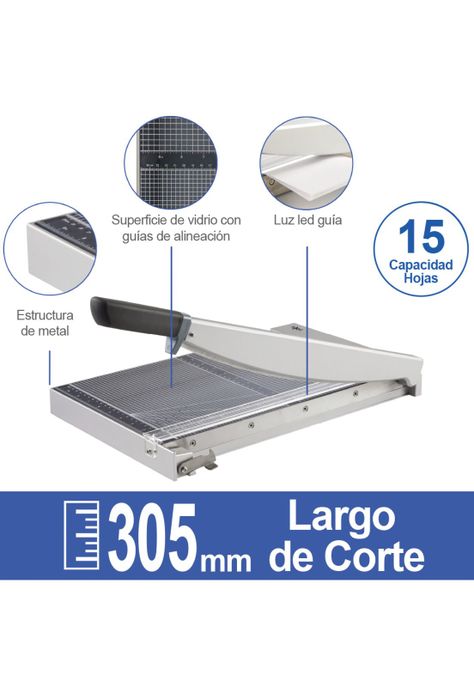 Rexel Guillotina Palanca Corte Recto 15 Hojas con Luz 1215G-4