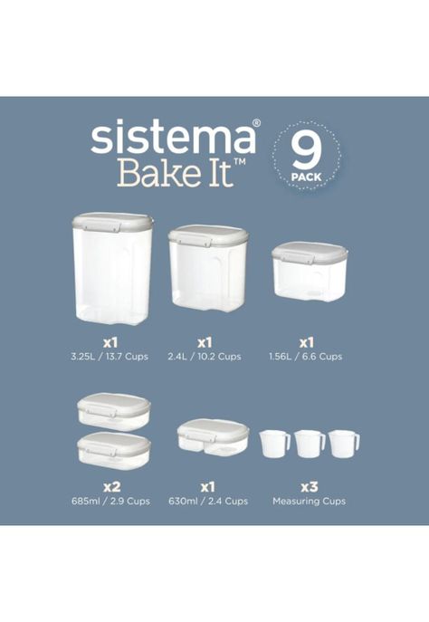 Sistema Set Contenedores Herméticos Bake It 9 Piezas-3