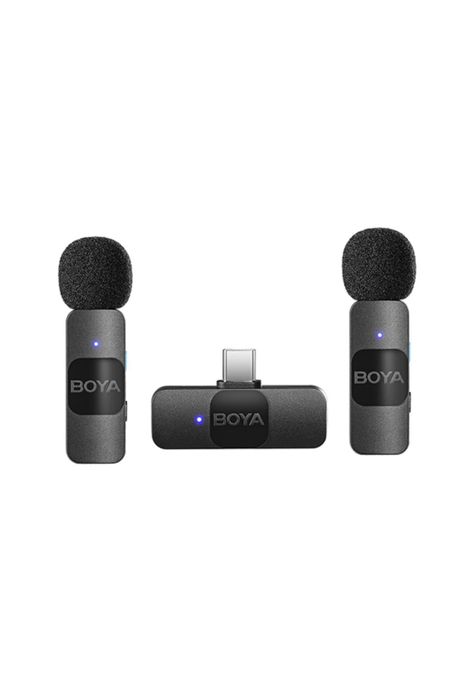 Boya BY-V20 Micrófono Inalámbrico Doble Ultra Compacto y Portable 2.4GHz Conector USB-C-0