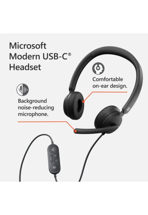 Microsoft Modern Audífonos con Micrófono ANC USB-C Negro-5