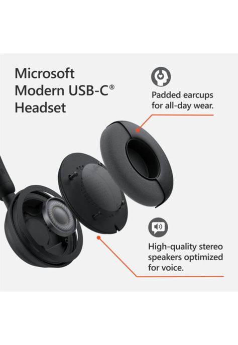 Microsoft Modern Audífonos con Micrófono ANC USB-C Negro-6