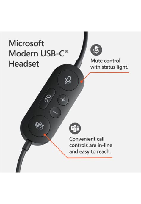 Microsoft Modern Audífonos con Micrófono ANC USB-C Negro-7