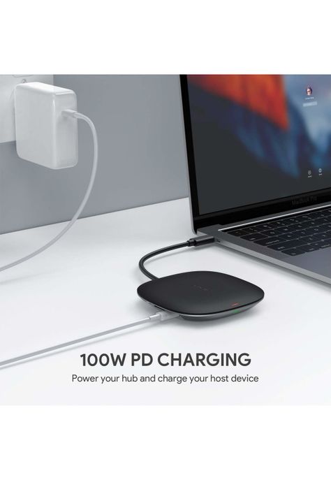 AUKEY HUB 5 en 1 USB-C con carga inalámbrica Negro - CB-C70-1