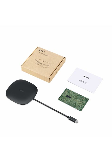 AUKEY HUB 5 en 1 USB-C con carga inalámbrica Negro - CB-C70-5