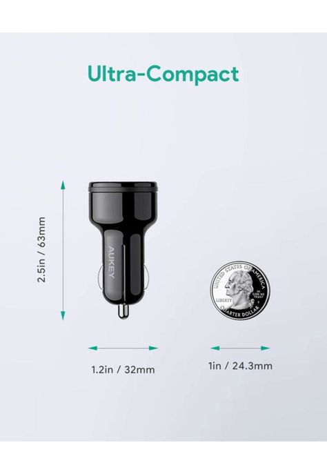 AUKEY Cargador de vehículo USB-A / USB-C 36W Negro CC-Y18-4