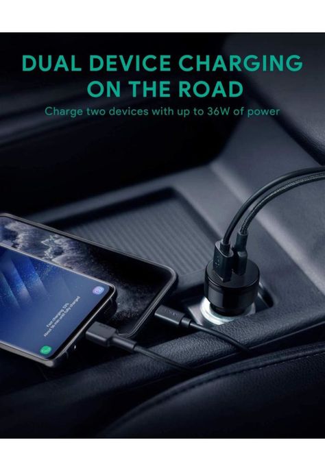 AUKEY Cargador de vehículo USB-A / USB-C 36W Negro CC-Y18-6