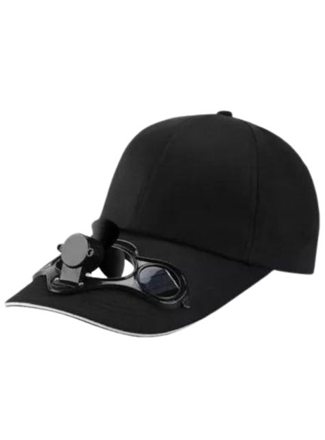 Gorra jockey ventilador solar Negro Mz63-0