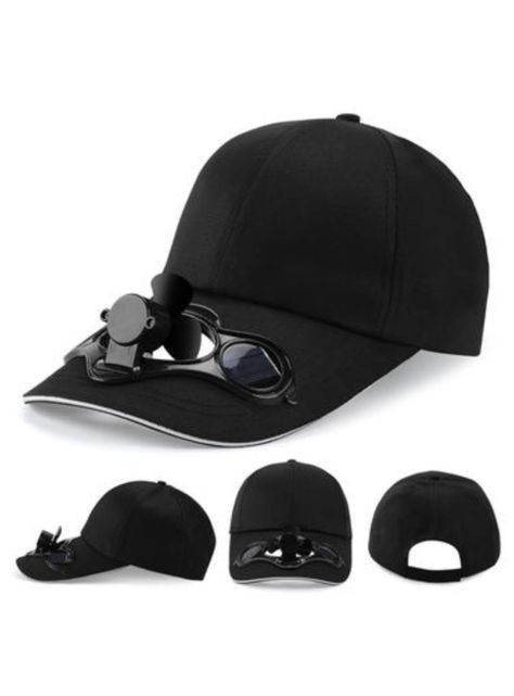 Gorra jockey ventilador solar Negro Mz63-1