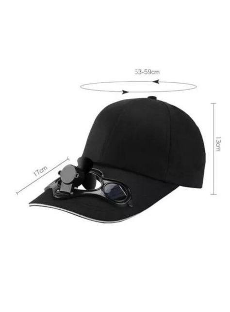 Gorra jockey ventilador solar Negro Mz63-2