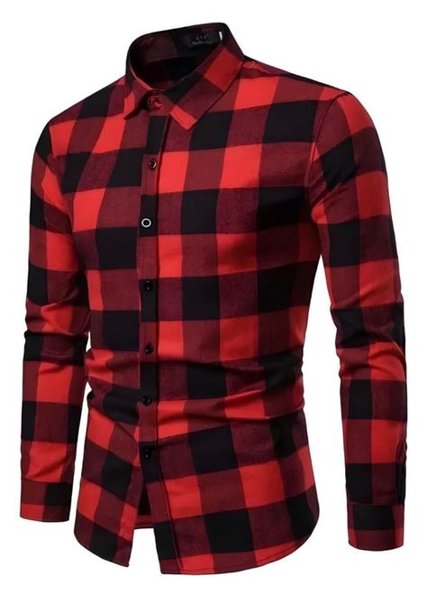 Camisa Cuadrille de manga larga algodon  para hombre-0