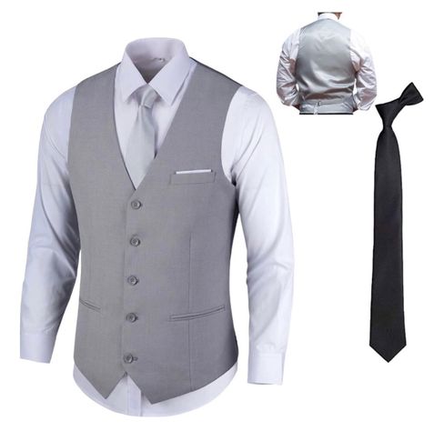 Set chaleco Gillette traje mas una corbata de vestir top venta -0