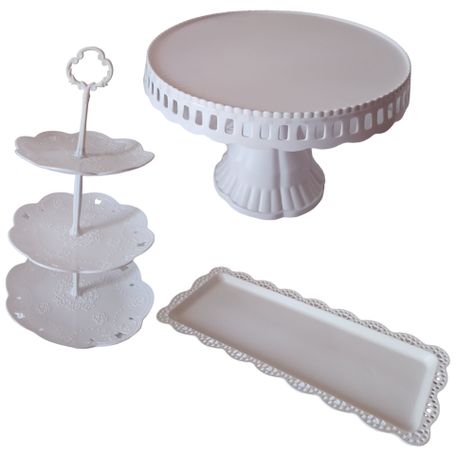 Set 3 Piezas Candy Bar (Porta Torta, Porta Cupcake, Bandeja)-0