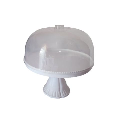 Porta Torta tipo Alzador Redondo Con Tapa 32cm - Blanco-0