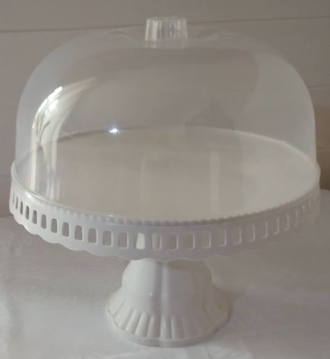 Porta Torta tipo Alzador Redondo Con Tapa 32cm - Blanco-1