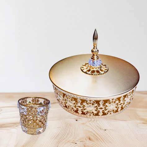 Elegante Set 2 Piezas Deco Candy Bar (Bandeja y Decoración) - Metal-0