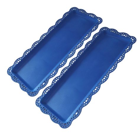Pack 2 Bandejas Rectangular Para Pasteles - Azul-0