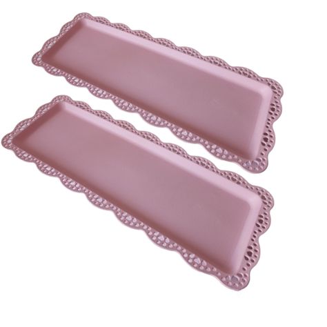 Pack 2 Bandejas Rectangular Para Pasteles - Rosado-0