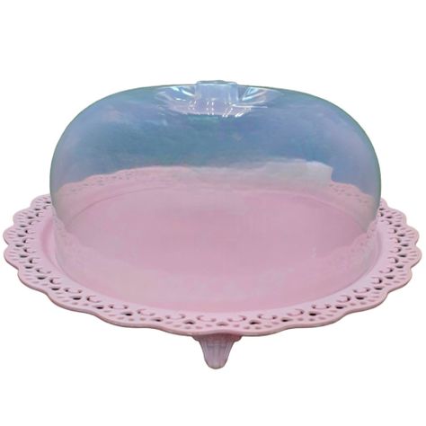 Porta Torta Redondo Grande Con Tapa 33cm - Rosado-0