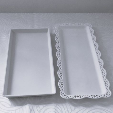 Set 9 Piezas Candy Bar (Porta Torta, Porta Cupcake, Bandeja, Canasto) - Blanco-5