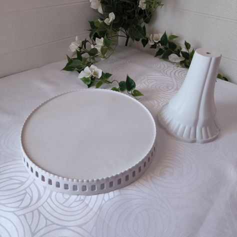 Porta Torta tipo Alzador Redondo 24cm - Blanco-2