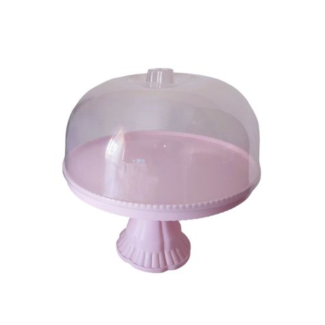 Porta Torta tipo Alzador Redondo Con Tapa 32cm - Rosado-0