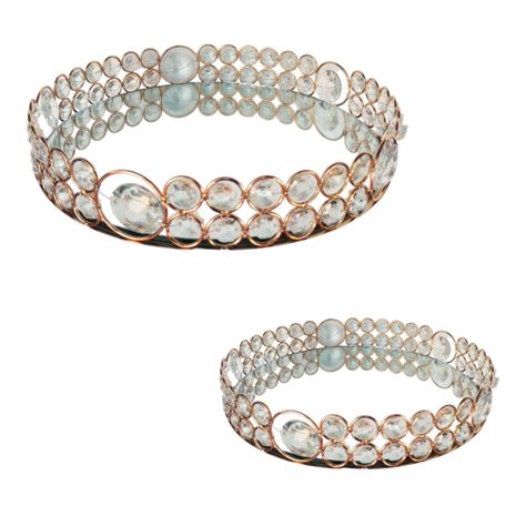 Elegante Pack de Bandeja Redonda Deco Candy Bar - Metal con Perlas-0