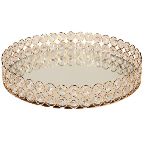 Elegante Pack de Bandeja Redonda Deco Candy Bar - Metal con Perlas-5