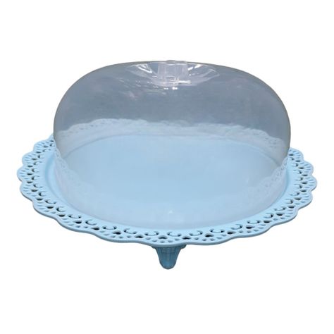Porta Torta Redondo Grande Con Tapa 33cm - Celeste-0