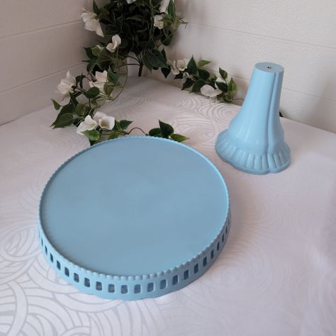Porta Torta tipo Alzador Redondo 28cm - Celeste-2