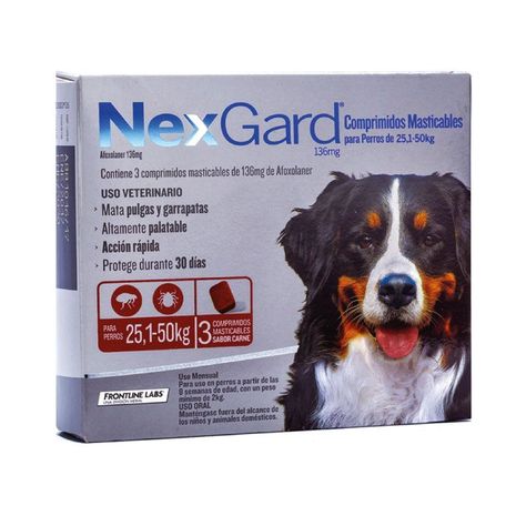 Nexgard Antipasitario Perro 25 a 50 Kg, 3 Comprimidos-0