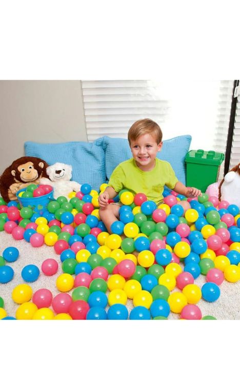 MALLA DE 50 PELOTAS PLÁSTICAS DE COLORES PARA NIÑOS -2