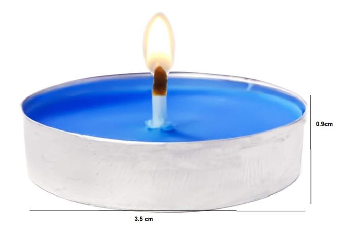 SET DE 50 VELAS TEA LIGHT 0.9 X 3.5 CM AZUL -1