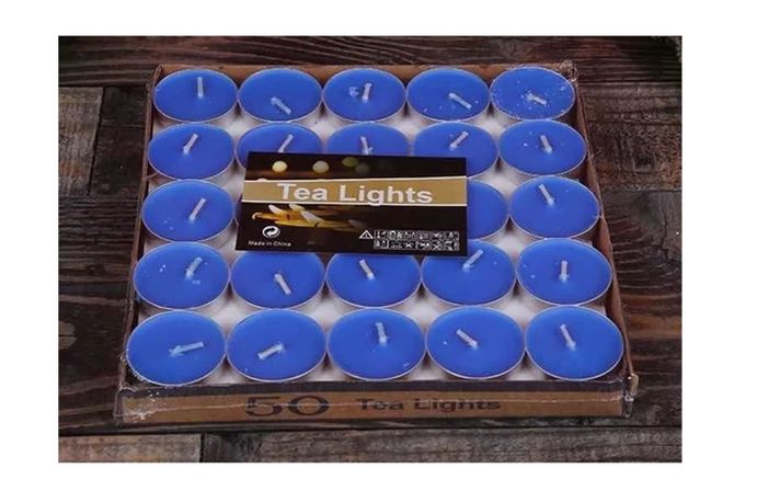SET DE 50 VELAS TEA LIGHT 0.9 X 3.5 CM AZUL -3