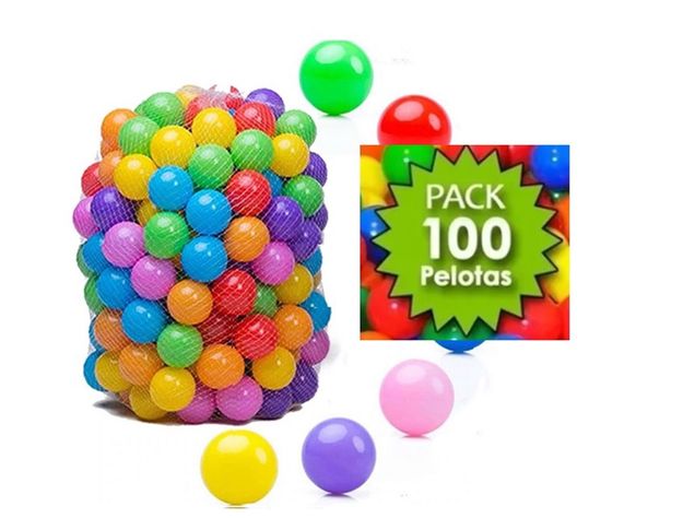 set 100 pelotas plasticas de colores de 5.5 cms -0