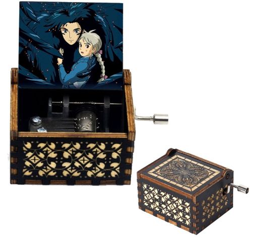  CAJA MUSICAL DE MADERA CASTILLO AMBULANTE NEGRA-0