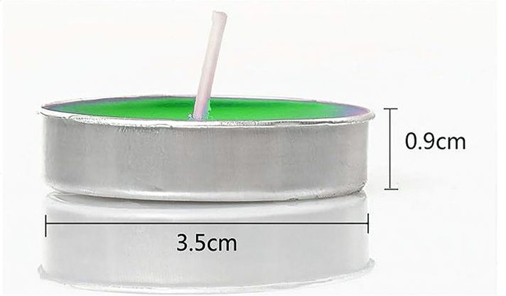 SET DE 50 VELAS TEA LIGHT 0.9 X 3.5 CM VERDE-1