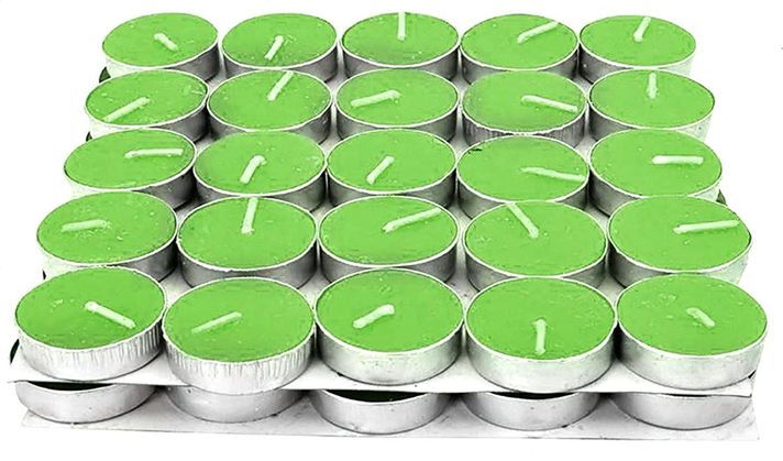 SET DE 50 VELAS TEA LIGHT 0.9 X 3.5 CM VERDE-2