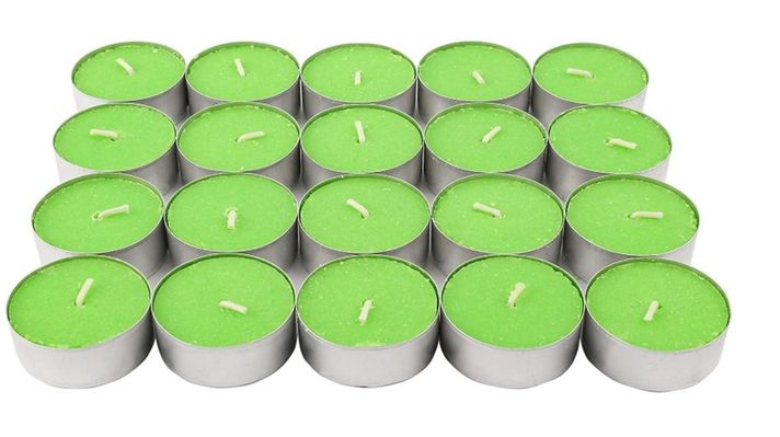 SET DE 50 VELAS TEA LIGHT 0.9 X 3.5 CM VERDE-4