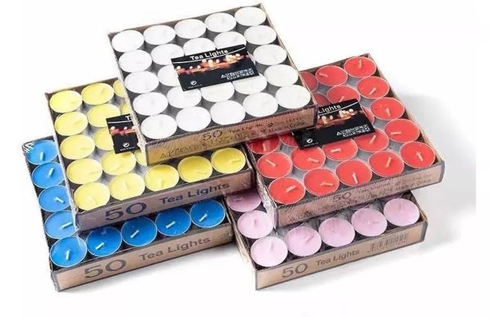 SET DE 50 VELAS TEA LIGHT 0.9 X 3.5 CM ROJA-4