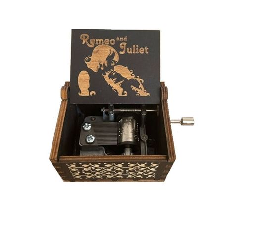 CAJA MUSICAL DE ROMEO Y JULIETA NEGRA-0