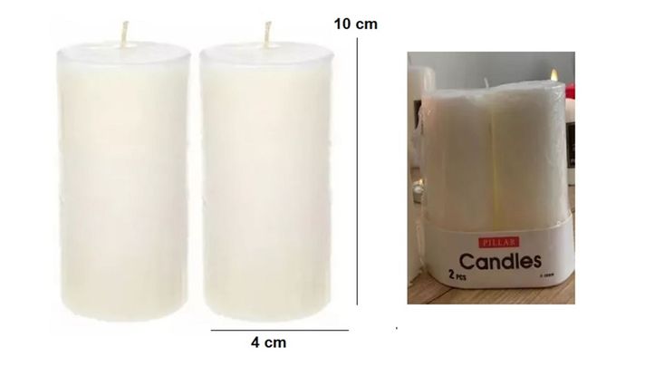 PACK VELONES BLANCOS DECORACION HOGAR CIRIOS  10x4 cm-1
